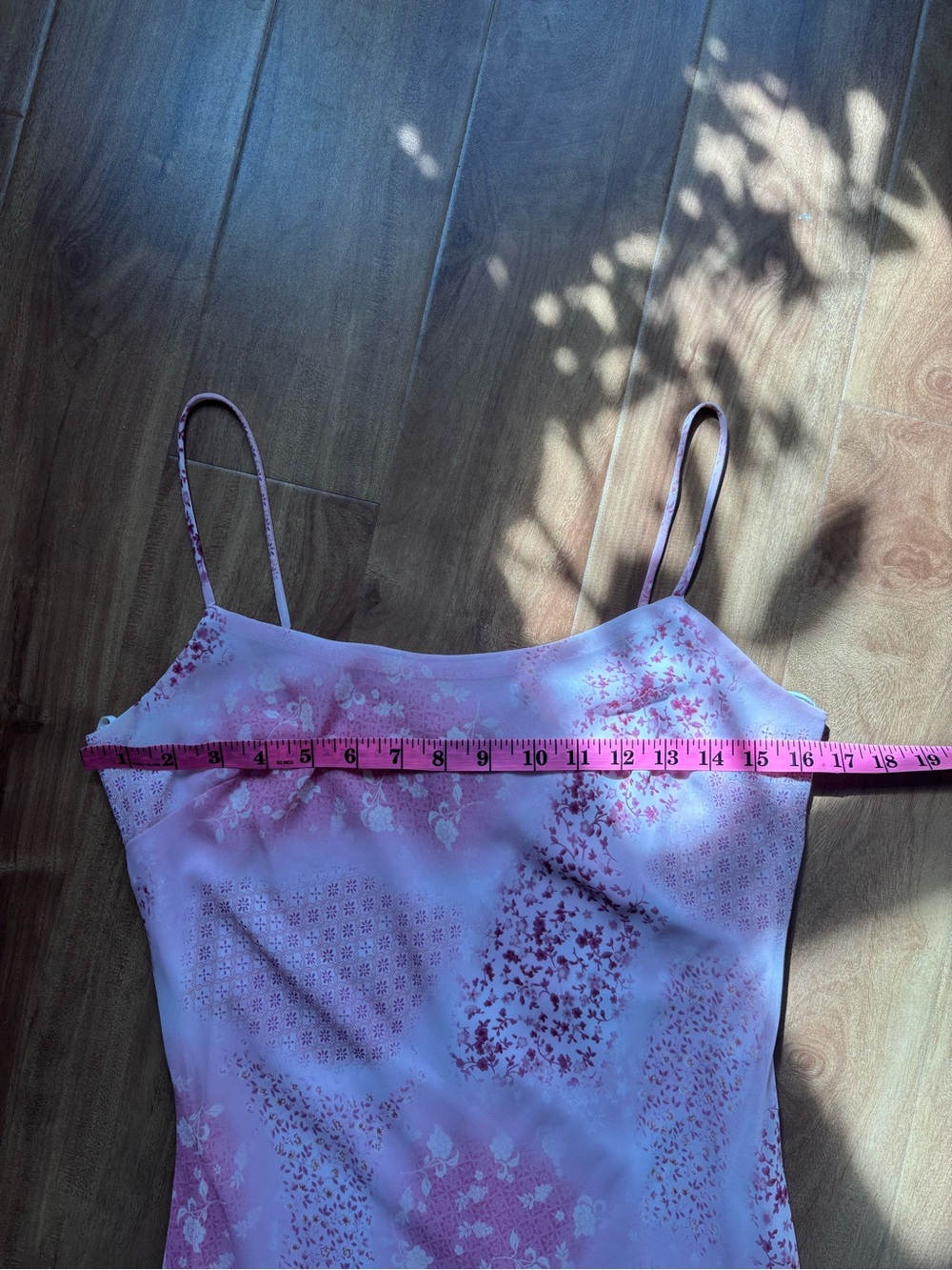 Vintage Pink Floral Slip Dress with Spaghetti Straps - Picture 11 of 15